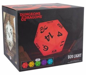 Dungeons Dragons D20 Dice Multi Color Lampada box